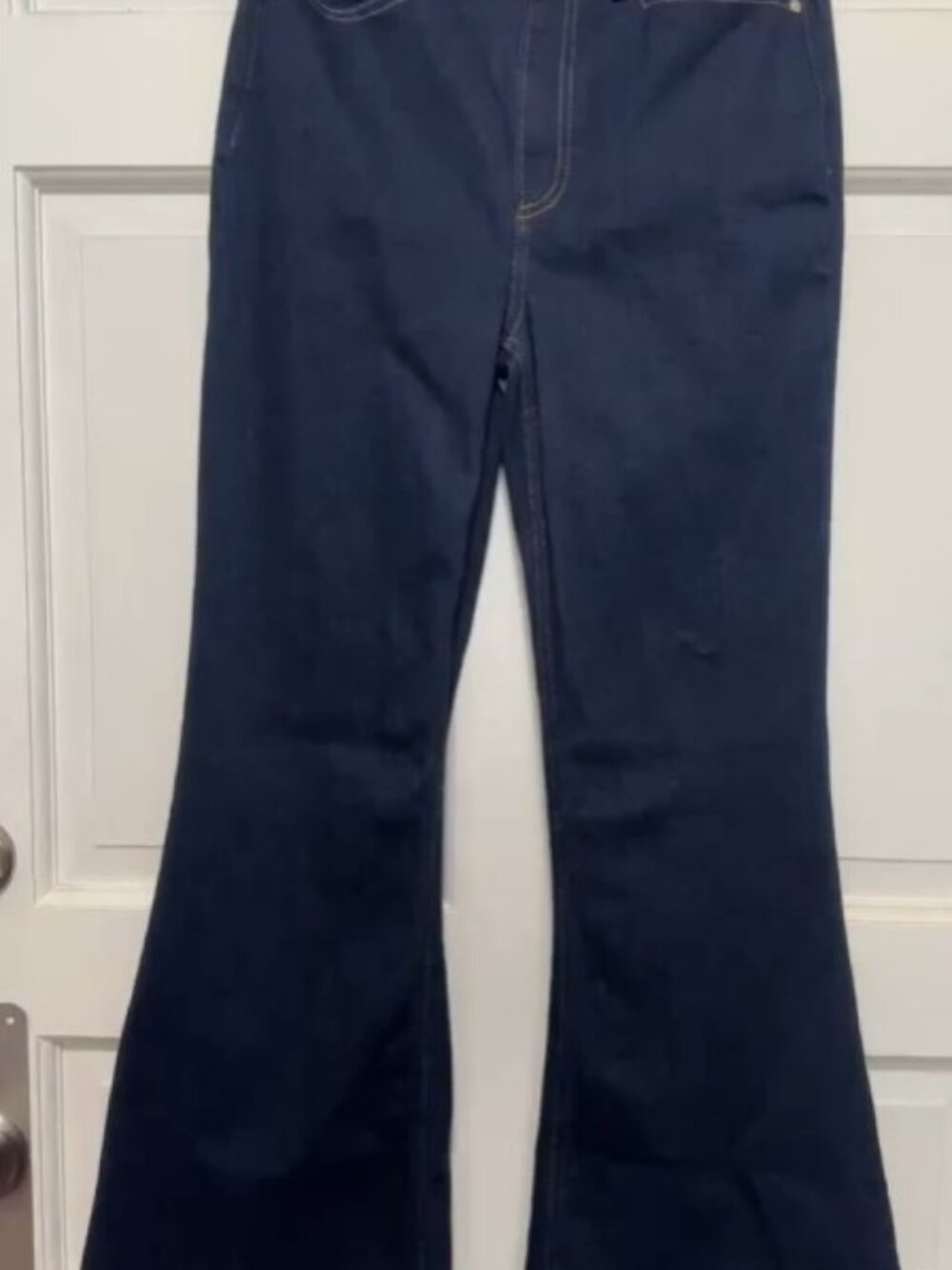 Paige Women’s Charlie Flare Jean High Rise Kira Dark Blue Wide Jean 28 - Picture 2 of 12